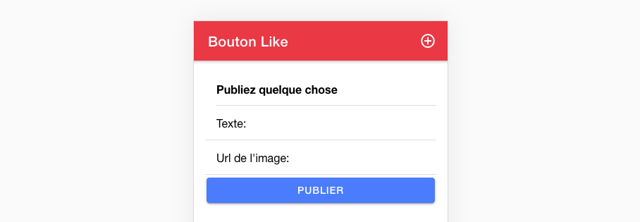 Comment publier du contenu avec un bouton like dans Ionic ?