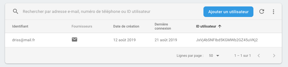 Comment ajouter un utilisateur manuellement dans Firebase ?