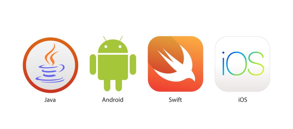 Le langage Java pour une application Android, le Swift pour une app iOS