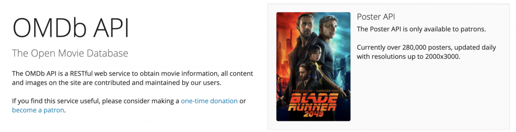 OMDB movie API