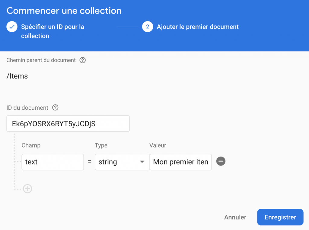 Ionic Cloud Firestore Add Collection