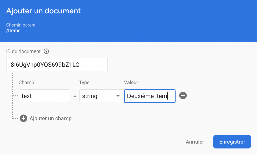 Ionic Cloud Firestore Add Document